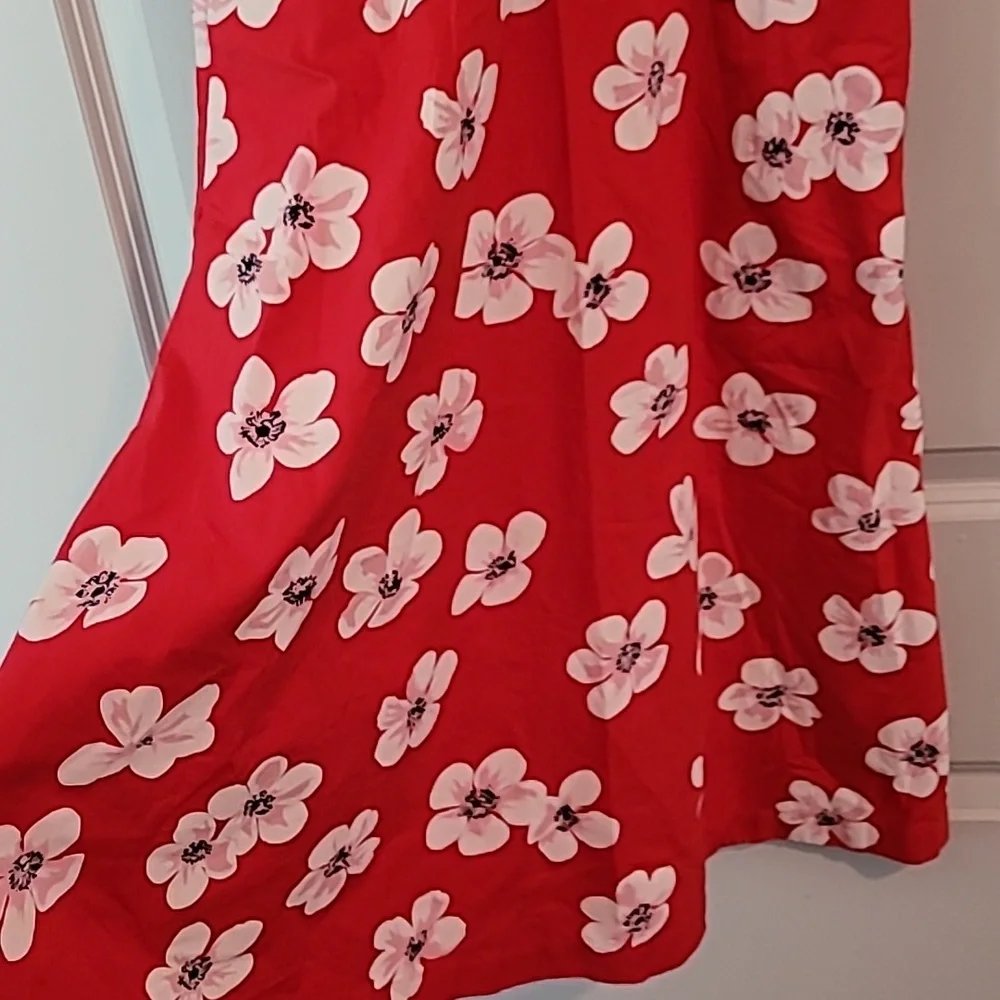Jcrew red flower size 0 dress - Picture 2 of 8